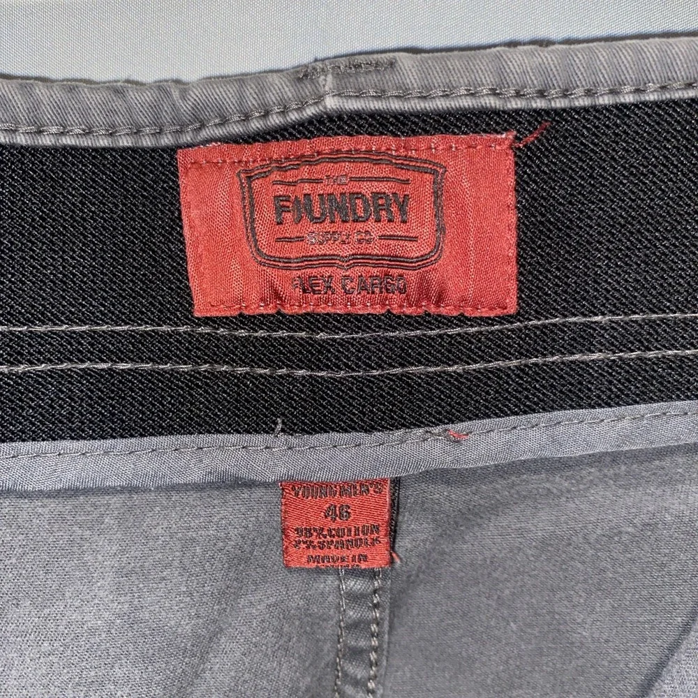The Foundry Supply Co. Men's Cargo Shorts Dark Gray Cotton/Spandex Size 46